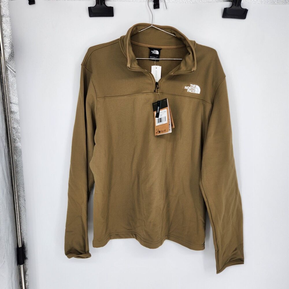 The North Face Men’s Cedar Trail Grid Fleece 1/4 Zip Forest Olive Large‎